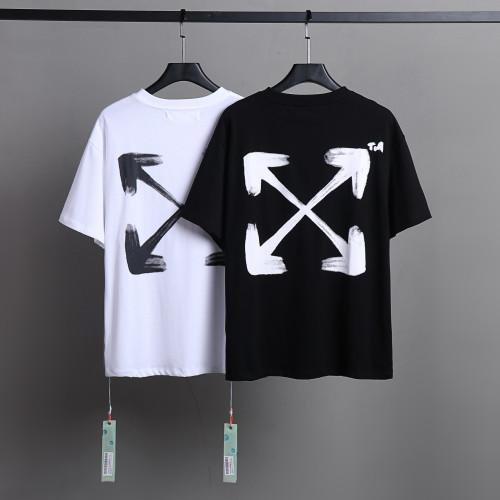 Off White Fashion Simple T-shirt Unisex Street Cotton Short Sleeve