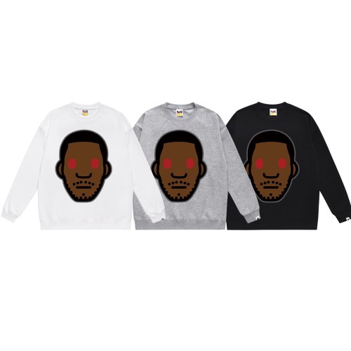 BAPE/A/Bathing Ape x KID CUD Cartoon Character Print Pullover Sweater Unisex Casual Loose Sweatshirt