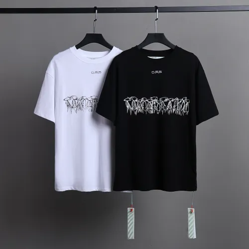 Off White Colorful Logo Printed T-shirt Unisex Casual Loose Short Sleeve