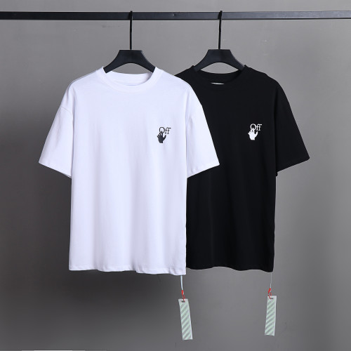 Off White Simple Logo Short Sleeve Unisex Street Casual Cotton T-shirt