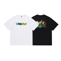 BAPE/A/Bathing Ape Personalized Logo Letter Printed Short Sleeve Unisex Casual T-shirt