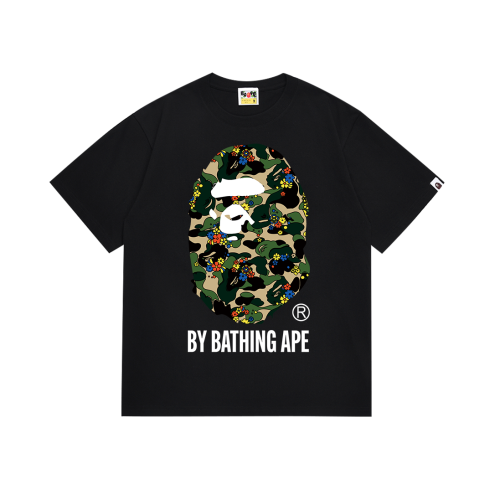 BAPE/A/Bathing Ape Fashion Logo Printed Short Sleeve Unisex Casual T-shirt