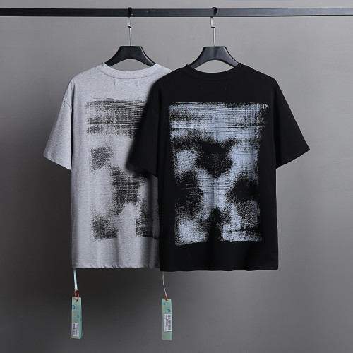 Off White Fashion Summer Short Sleeve Unisex Casual Solid Cotton T-shirt