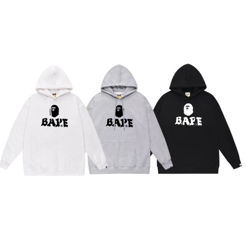 BAPE/A/Bathing Ap Contrast Ape Head Letter Printed Hoodie Unisex Casual Loose Sweatshirt
