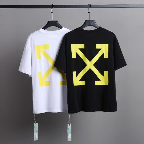 Off White Fashion Graphic Printing Short Sleeve Unisex Casual Cotton T-shirt
