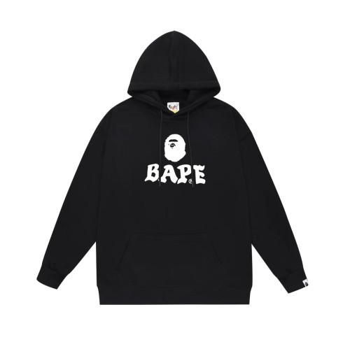 BAPE/A/Bathing Ap Contrast Ape Head Letter Printed Hoodie Unisex Casual Loose Sweatshirt