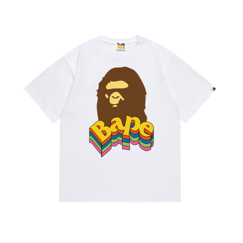 BAPE/A/Bathing Ape Fashion Letter Print Short Sleeve Unisex Casual T-shirt
