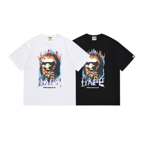 BAPE/A/Bathing Ape Fashion Printed Short Sleeve Unisex Casual T-shirt