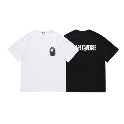 BAPE/A/Bathing Ape Classic Logo Printed Short Sleeve Unisex Casual T-shirt