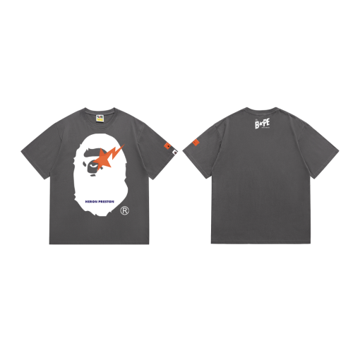 BAPE/A/Bathing Ape Versatile Logo Print T-shirt Couple Loose Short Sleeves