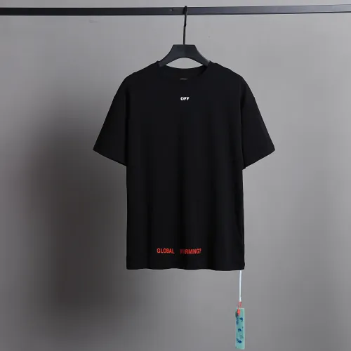 Off White Floral Printing Short Sleeve Unisex Casual Street T-shirt