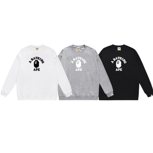 BAPE/A/Bathing Ape Letter Printed Pullover Sweater Unisex Casual Loose Sweatshirt
