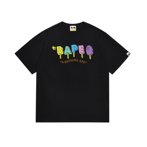 BAPE/A/Bathing Ape 3D Logo Letter Printed Short Sleeve Unisex Casual T-shirt