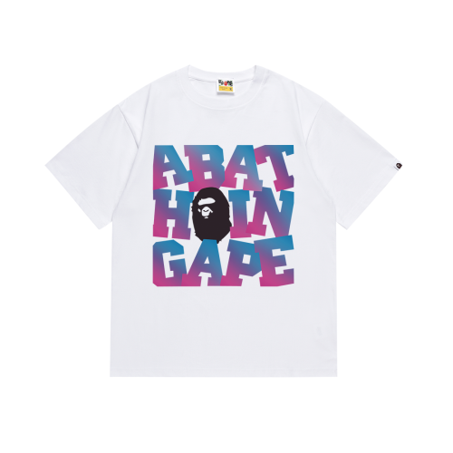 BAPE/A/Bathing Ape Fashion Letter Print Short Sleeve Unisex Casual T-shirt