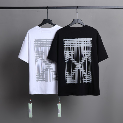 Off White Logo Printed Short Sleeve Unisex Casual Solid Cotton T-shirt