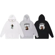 BAPE/A/Bathing Ape Head Printed Hoodie Unisex Loose Versatile Sweatshirt