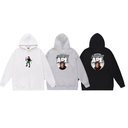 BAPE/A/Bathing Ape Head Printed Hoodie Unisex Loose Versatile Sweatshirt