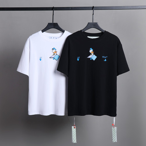 Off White Fashion Donald Duck Short Sleeve Unisex Casual Cotton T-shirt
