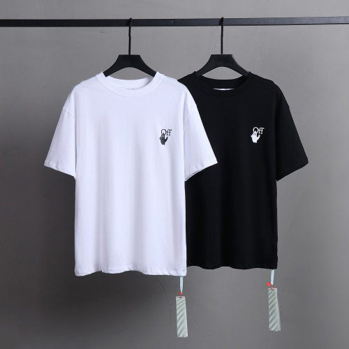 Off White Fashion Smudge Logo Printed Short Sleeve Unisex Casual Soft T-shirt