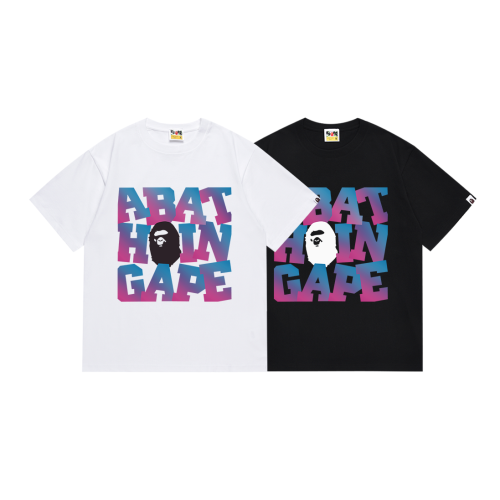 BAPE/A/Bathing Ape Fashion Letter Print Short Sleeve Unisex Casual T-shirt