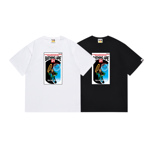 BAPE/A/Bathing Ape Fashion Printed Short Sleeve Unisex Casual T-shirt