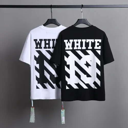 Off White Fashion Printed Crew Neck Tee Unisex Casual Street Short Sleeve