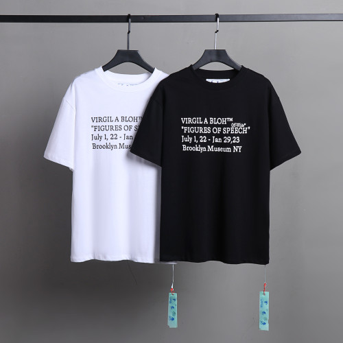Off White Fashion Simple T-shirt Unisex Street Cotton Short Sleeve