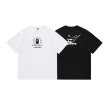 BAPE/A/Bathing Ape Classic Logo Printed Short Sleeve Unisex Casual T-shirt
