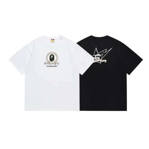 BAPE/A/Bathing Ape Classic Logo Printed Short Sleeve Unisex Casual T-shirt