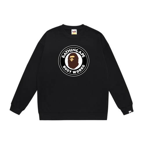 BAPE/A/Bathing Ape Round Letter Printed Pullover Sweatshirt Unisex Casual Loose Sweatshirt