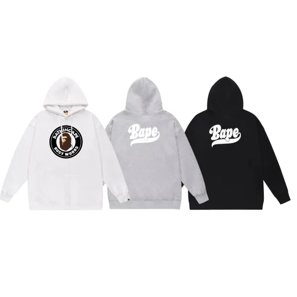 BAPE/A/Bathing Ape Round Letter Camo Printed Hoodie Unisex Loose Versatile Sweatshirt