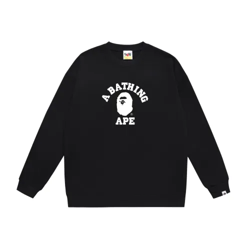 BAPE/A/Bathing Ape Letter Printed Pullover Sweater Unisex Casual Loose Sweatshirt