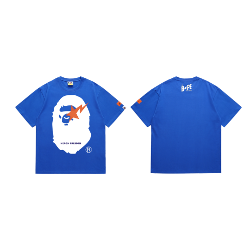 BAPE/A/Bathing Ape Versatile Logo Print T-shirt Couple Loose Short Sleeves