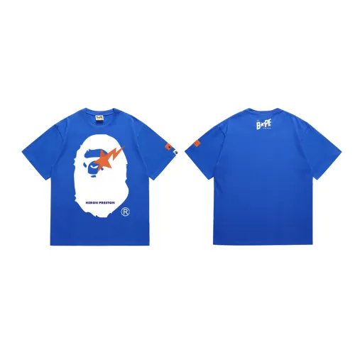 BAPE/A/Bathing Ape Versatile Logo Print T-shirt Couple Loose Short Sleeves