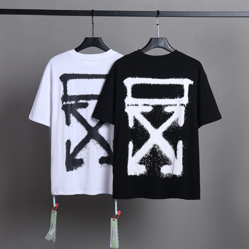 Off White Simple Logo Short Sleeve Unisex Street Casual Cotton T-shirt