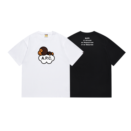 BAPE/A/Bathing Ape Fashion Cartoon Print Short Sleeve Unisex Casual T-shirt