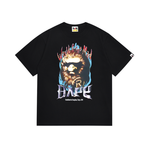 BAPE/A/Bathing Ape Fashion Printed Short Sleeve Unisex Casual T-shirt