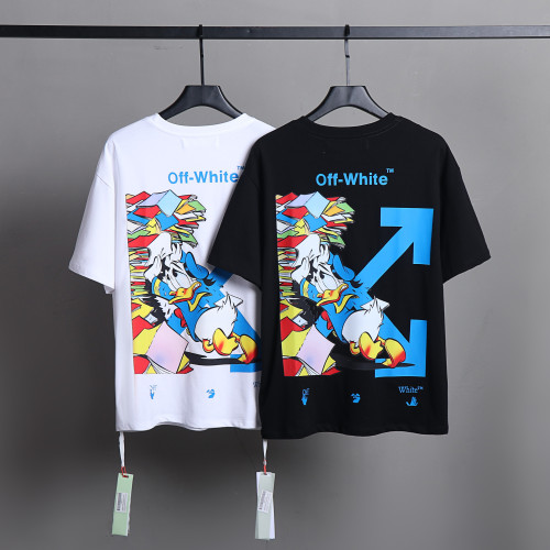 Off White Fashion Donald Duck Short Sleeve Unisex Casual Cotton T-shirt