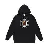 BAPE/A/Bathing Ape Round Letter Camo Printed Hoodie Unisex Loose Versatile Sweatshirt