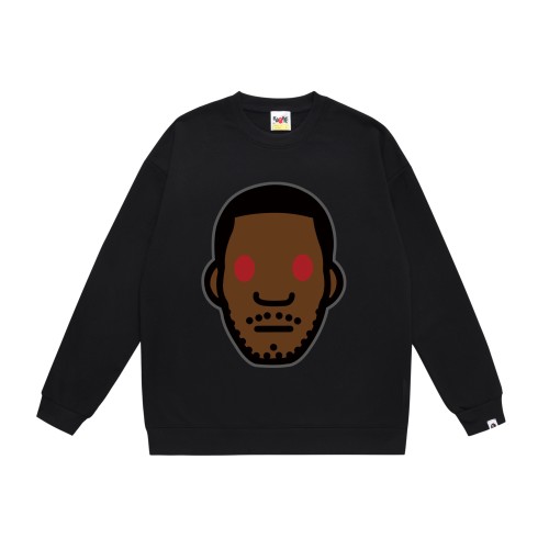 BAPE/A/Bathing Ape x KID CUD Cartoon Character Print Pullover Sweater Unisex Casual Loose Sweatshirt
