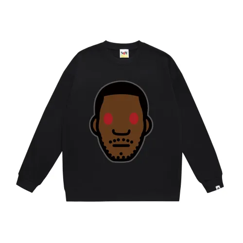 BAPE/A/Bathing Ape x KID CUD Cartoon Character Print Pullover Sweater Unisex Casual Loose Sweatshirt
