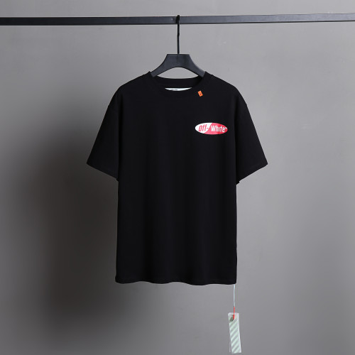 Off White Fashion Red Logo Printed T-shirt Unisex Casual Street Short Sleeve