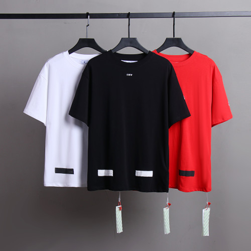 Off White Artistic Logo Printed Short Sleeve Unisex Casual Loose T-shirt