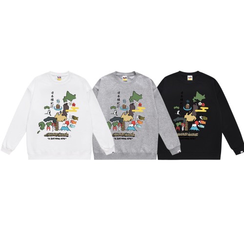 BAPE/A/Bathing Ape Fashion Printed Sweatshirt Unisex Casual Round Neck Sweatshirt
