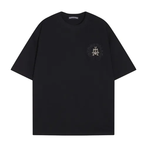 Chrome Hearts Heavy Industry Adhesive Metal Cross Short Sleeve Unisex Casual Loose T-shirt
