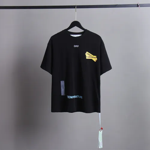 Off White Fashion Classic Letters Logo Short Sleeve Unisex Casual Cotton Tee