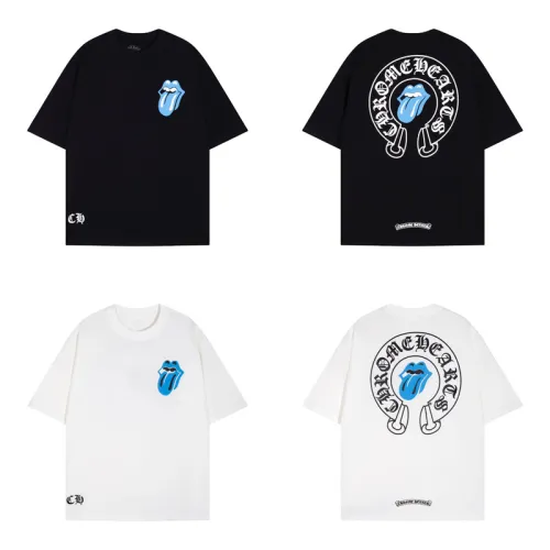 Chrome Hearts Tongue Horseshoe Sanskrit Printed Short Sleeve Unisex Casual Versatile T-shirt