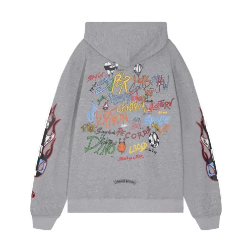 Chrome Hearts High Street Graffiti Print Hoodie Unisex Casual Loose Sweatshirt
