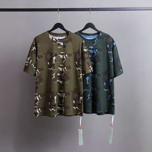 Off White Fashion Arrow Camouflage Short Sleeve Unisex Casual T-shirt