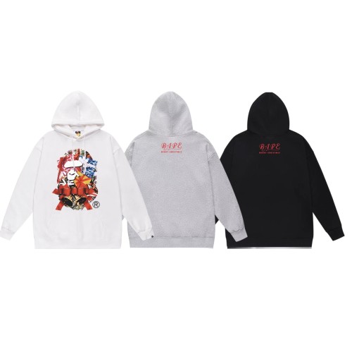 BAPE/A/Bathing Ape Christmas Bell Gift Box Ape Head Printed Hoodie Unisex Casual Sweatshirt